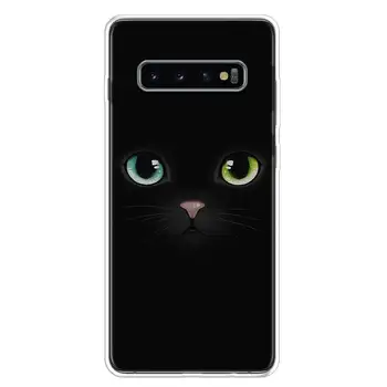 Vietos Mėnulio Cute Kačių, Telefono Dėklas, Skirtas Samsung Galaxy S10 S20 Ultra Lite Pastaba 10 9 8 S8 S9 J4 J6 J8 Plus + Pro S7 Coque 