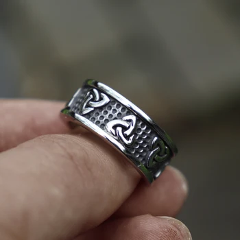 Viking Nerūdijančio Plieno Celtics Mazgas Žiedas Vyrams Šiaurės Trejybės Vestuviniai Žiedai, Vyriški Grupė Žada Papuošalai