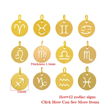 Viršų Pardavimo Aukso Zodiako Žavesio Nerūdijančio Plieno Medžiagos Populiarus Apyrankę, Karolius, Dvylika Žvaigždynų, 