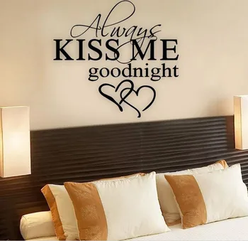 Visada Kiss Me Labanakt Namų Dekoro Sienos Lipdukas, Decal, Miegamojo Vinilo Dailės Freskos miegamasis kambarys apdailos adesivo de parede