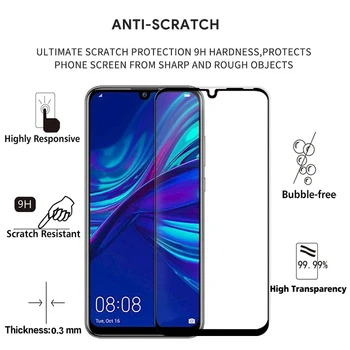 Visiškai Padengti Grūdinto Stiklo Huawei P Smart 2019 Screen Protector Psmart+ psmart 2019 Apsauginės Plėvelės PUODĄ LX1 LX2J LX3 Stiklo