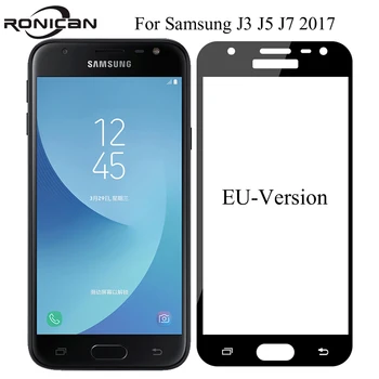 Visiškai Padengti Grūdinto Stiklo Samsung j3 skyrius J5 J7 2017 SM-J330 J530 J730 Ekrano Apsauginė Stiklo Plėvelė SM J330F J530F J7 2017