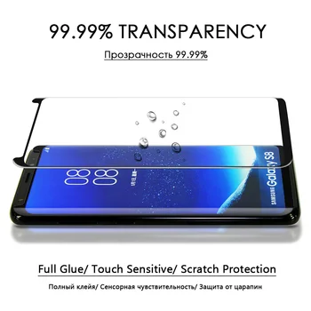 Visą Klijavimas, Lenktas Stiklas, Samsung Galaxy S8 Grūdintas Stiklas Samsung S9 S9 Plus 