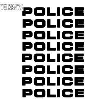 Volkrays 8 X Asmenybės Automobilių Lipdukas Policijos šviesą Atspindintys Lipdukai, Lipdukai Motociklų Dekoratyviniai Aksesuarai Juoda/sidabrinė,16cm*2cm