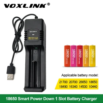 VOXLINK 18650 baterijos įkroviklis USB 2.0 Smart įkrovimo 26650 21700 14500 26500 22650 26700 Li-ion Įkraunama Baterija įkroviklis