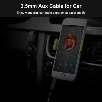 VOXLINK 3.5 mm Jack Aux Kabelis iPhone automobilių 3.5 mm Jack Male Vyrų Garso Kabelis iPhone, MP3 Ausinių Garsiakalbio aux laidas