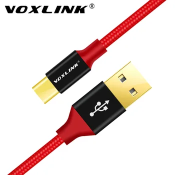 VOXLINK Nailono Tinklelio USB Kabelis TypeC Kabelio 