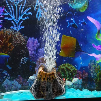 Vulkanas Formos Akvariumo Žuvų Bakas Dekoro deguonies siurblys oro burbulas akmens Oro Siurblys Ratai Žuvų Bakas Žaislas akvariume Ornamentas, Papuošimas