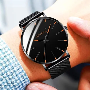 Vyrai Žiūrėti 2019-Ultra Plonas Verslo Vyrų Žiūrėti Kvarciniai Laikrodžiai Nerūdijančio Plieno Juosta Paprasta Riešo Žiūrėti Vyrų Laikrodis Mens Watches