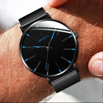 Vyrai Žiūrėti 2019-Ultra Plonas Verslo Vyrų Žiūrėti Kvarciniai Laikrodžiai Nerūdijančio Plieno Juosta Paprasta Riešo Žiūrėti Vyrų Laikrodis Mens Watches