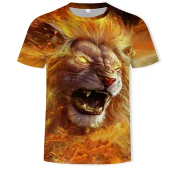 Vyriški Marškinėliai 3D Atspausdintas Gyvūnų Tigras marškinėliai trumpomis Rankovėmis Juokinga Dizaino Laisvalaikio Viršūnes Tees Vyrų Helovinas marškinėliai Azijos sz 6XL