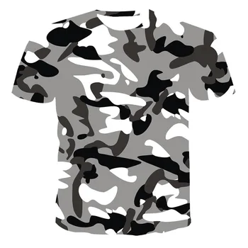 Vyriški Vasaros T-shirt Kamufliažas trumpomis rankovėmis T-shirt Vyrai lauko karinės kovos fitneso T-shirt