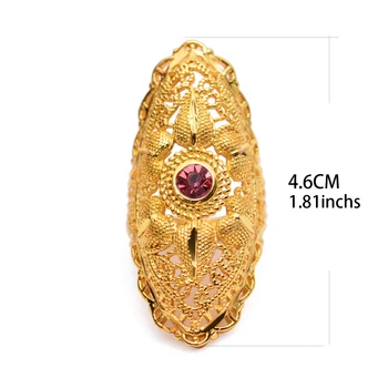 Wando Etiopijos Dideli Žiedai Spalvotų Aukso Spalvų, skirtų Moterims, Madingų Afrikos Arabų Žiedas Artimųjų Rytų Papuošalai Žavesio Šalis Vestuvių Dovana