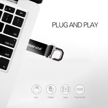 WANSENDA Metalo USB Flash Drive 64gb Vandeniui Pen Drive 16gb 32gb 8gb 4gb Aukštos Kokybės Usb 2.0 Pendrive USB Atmintinės
