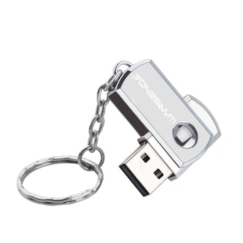 WANSENDA Raktų Žiedas Pen Drive 32GB 64GB Sukimosi USB Flash Drive 8GB 16GB 128GB Metalo Pendrive USB 