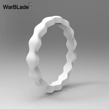 WarBLade Naujas 3mm FDA Maisto kokybės Silikono Žiedas Hipoalergicznych Crossfit Lankstus Banga Silikono Piršto Žiedą, Moterims, Vestuvių Žiedai