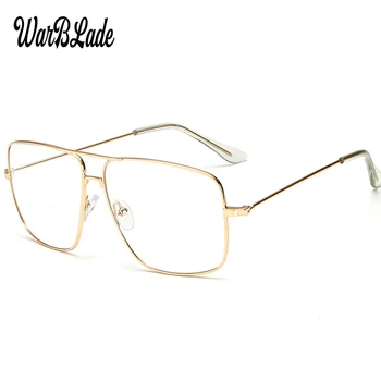 WarBLade Vintage Gold Metalinio Rėmo Akiniai Mens Moteriški Saulės akiniai Retro Aikštėje Optinis Objektyvas Nerd Akiniai skaidraus Lęšio Akiniai