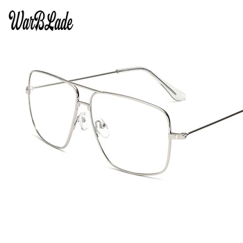 WarBLade Vintage Gold Metalinio Rėmo Akiniai Mens Moteriški Saulės akiniai Retro Aikštėje Optinis Objektyvas Nerd Akiniai skaidraus Lęšio Akiniai