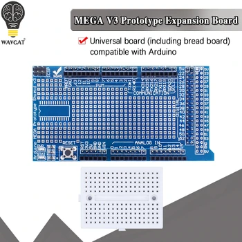 WAVGAT MEGA 2560 R3 Proto Prototipas Shield V3.0 Plėtra Plėtros Valdybos + Mini Breadboard PCB 170 Kaklaraištis Taškų arduino 