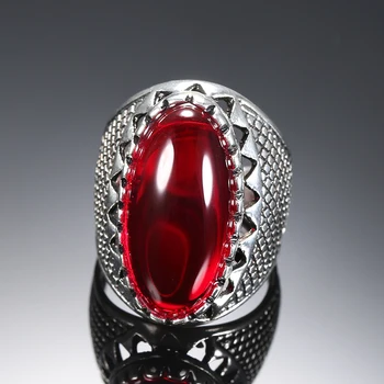 Wbmqda Big Red Akmens Derliaus Vestuvinis Žiedas Antikvariniai Sidabro Spalvos Žiedai Moterų Mados Šalies Dalyvavimas Juvelyrikos 2020 Naujas