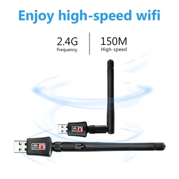 Wifi adapteris, USB 2.0, wifi antenos TECHKEY wi-fi, usb, ethernet 150Mbps wifi dongle 802.11 n/g/b enchufe 