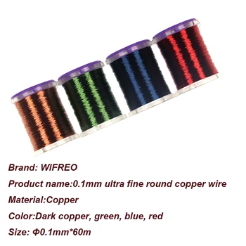 Wifreo 0,1 mm Super Fine Sukauptus Skristi Susiejimas Vario Viela, Apvalus Metalo Siūlai, skirti Larve Nimfa Mašalų Streamer Skrenda Susiejimas