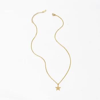 Wild&Free Aukso Metalo Trikampis Moon Star Pakabukas Karoliai Moterų, Mergaičių Trumpas Geometrinis Žavesio Karoliai ponios dovana