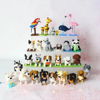 Wisehawk diamond mini blokai gyvūnų žaislų krepšys blokai A1-B26 šunų kačių, paukščių, gyvūnų serija vaikams dovanos