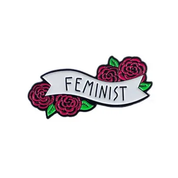 WKOUD Feminizmas liberalizmas Raudona Rožė Gėlių Feminizmo Smeigtukai Emblemos Sagės Emalio Atlapas Pin Kuprinė Maišelis Aksesuarai Dovanos Moterims