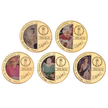 WR Karalienė Elizabeth II Aukso Suvenyrų Monetos Originalus su Dovanų Dėžutė Karališkosios Šeimos Progines Monetas Kolekcionieriams Medalis Dropshipping