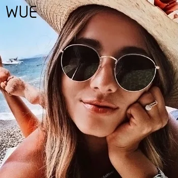 WUE 2019 Retro Turas Pink Akiniai nuo saulės Moterims Prekės ženklo Dizaineris Saulės Akiniai Moterims Lydinio Veidrodis Moterų Oculos De Sol