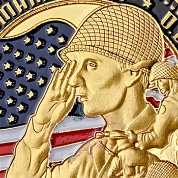 WW II 1944.6.6 D-Day Omaha Beach Auksą, Sidabrą, Suvenyrų Cimetiere Amerikos Karinis Iššūkis Monetų Kolekcija
