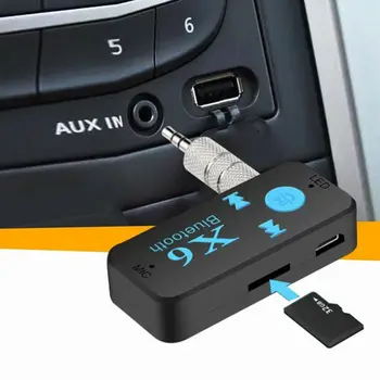 X6 Belaidžio Bluetooth4.1 Garso Muzikos Imtuvas, Stereo Automobilinis Adapteris 3,5 mm AUX Automobilinio Rinkinio Parama TF Kortelę A2DP Mp3