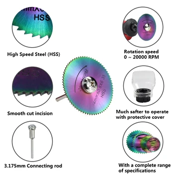 XCAN HSS pjauti Nustatyti 22/25/32/35/44mm Su 3mm Blauzdos Įtvaro Rotaciniai Įrankiai Medienos Pjūklas Disko Mini Cicular Pjovimo Diskas