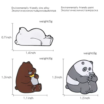 XEDZ juokingas, žaismingas lokys gyvūnų emalio mados pin mielas grizzly ir ice bear 