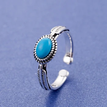 XIYANIKE 925 Sterlingas Sidabro korėjos Stiliaus Sky Blue Crystal Akmens pusių Atviras Žiedas Kubinis Cirkonis Moterims, Dovana, Papuošalai, Pokylių