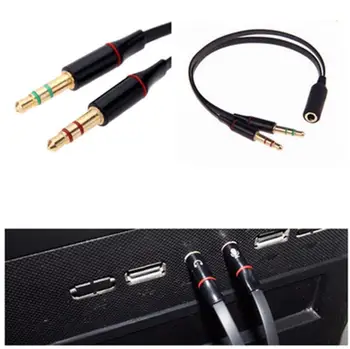 Y Splitter Cable MP3 MP4 Stereo Kištukas Adapteris Jack 3.5 Mm 1-Vyras, 2-Dual Moterų Audio Laidas Ausinės laisvų Rankų įrangos Ausinių