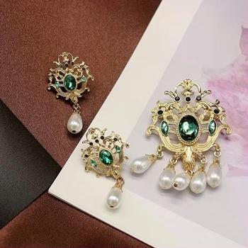Ydgy močiutė žalia perlų auskarai Baroko papuošalai populiarus moterų reikmenys didmeninė auskarai