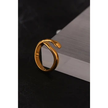 Yhpup Naujo Dizaino Apimti Žiedas iš Nerūdijančio Plieno Papuošalai Moterims, 18 K Metalo Tekstūros Aukso Žiedas Priedai кольцо женское 2020 m.