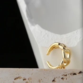 Yhpup Pareiškimą, Grandinės Metalo Piršto Žiedą, Moterims, Aukso Spalvos Reguliuojamo Atidarymo Žiedas Vario Papuošalai, Sužadėtuvių Anillos Mujer