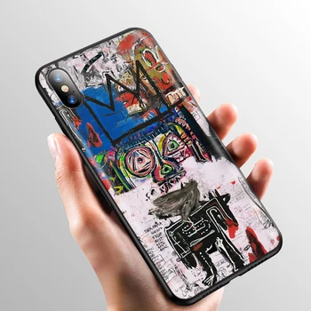 YIMAOC Jean Michel Basquiat Silikono Soft Case for iPhone 12 Mini Pro 11 XS Max XR X 8 7 6 6S Plius 5 5S SE