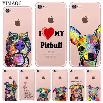 YIMAOC Pitbull šuo Minkštas Silikoninis Telefono Apvalkalas Atveju iPhone XR X XS 11 Pro Max 5 5S SE 6 6S 7 8 Plius 10 TPU Dangtis