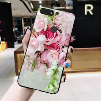Yinuoda Elegantiška Rausvos Violetinės Bijūnas Gėlių Ant Vazos Telefoną Atveju Huawei Honor 8A 8X 9 10 20 Lite 7A 5A 7C 10i 9X pro Žaisti 8C