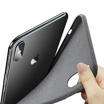 YISHANGOU Smiltainio Matte Slim Minkšto Silikono Atveju iPhone 11 12 Pro Max XR XS 8 7 6s Plius Šveitimas Atgal 