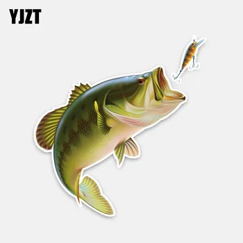 YJZT 12,5 CM*13CM Įdomus Animaciją Didelės Žuvys, Valgo Mažas Žuvis PVC Automobilių Lipdukas Lipdukas Atspindintis 5-0293