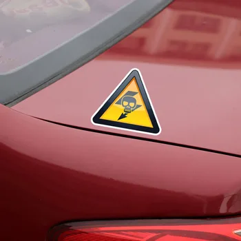 YJZT 12.6*14.3 CM Atkreipti Dėmesį Į Elektros Dėmesį Saugumo Įspėjimo Automobilių Lipdukai Priedai C30-0489