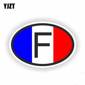 YJZT 12.7 CM*8,5 CM Asmenybės Motociklo Prancūzija F Šalies Kodas Automobilio Lipdukas, Decal PVC 6-0241