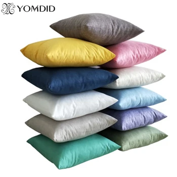 YOMDID Tuščią užvalkalas vientisos spalvos pagalvėlės dangtis imitacija medvilnės skalbiniai, užvalkalai Namų dekoro sofa mesti pillowcover 25 spalva