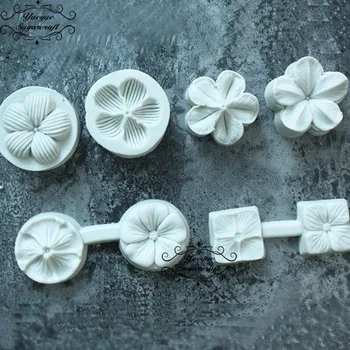 Yueyue Sugarcraft 4 modelių rinkinys, Gėlių Silikono formos minkštas pelėsių tortas dekoravimo priemonės šokolado pelėsių kepimo