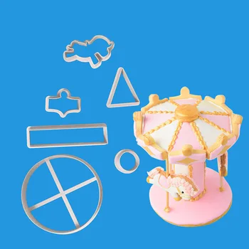 Yueyue Sugarcraft Carrousel plastikas minkštas cutter tortas pelėsių minkštas pelėsių minkštas tortas dekoravimo įrankiai